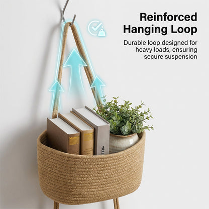 ✨ Wall-Hanging Storage Organizer – 3-Tier, Boho Style, Space-Saving 🏡