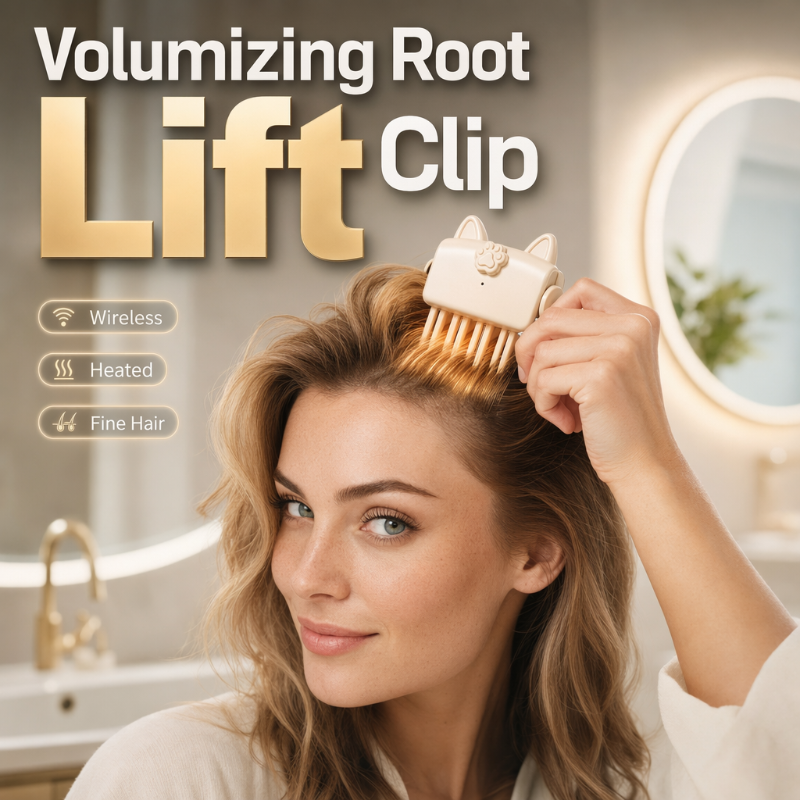 💇 Wireless Heated Volumizing Root Lift Clip, Portable Travel Hair Styling Tool for Flat Fine Hair