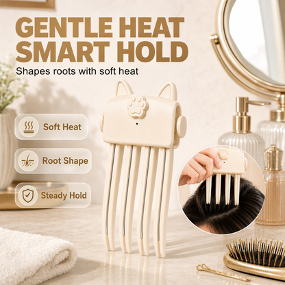 💇 Wireless Heated Volumizing Root Lift Clip, Portable Travel Hair Styling Tool for Flat Fine Hair